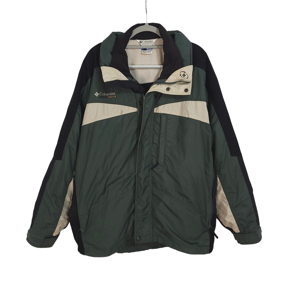 Columbia Crossterra Interchange 3-in-1 Jacket Mens XL Green Black Tan